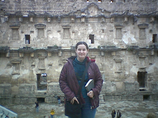 Megan in Aspendos amphitheatre